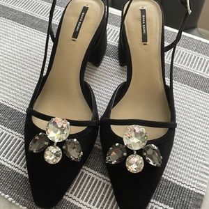 ZARA Jeweled Heels